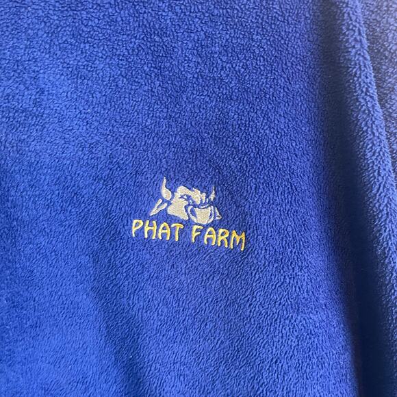 Phat Farm Vintage Y2k Hip-Hop Men's Blue Fleece Tracksuit 2 Piece Men's Large - Picture 5 of 9
